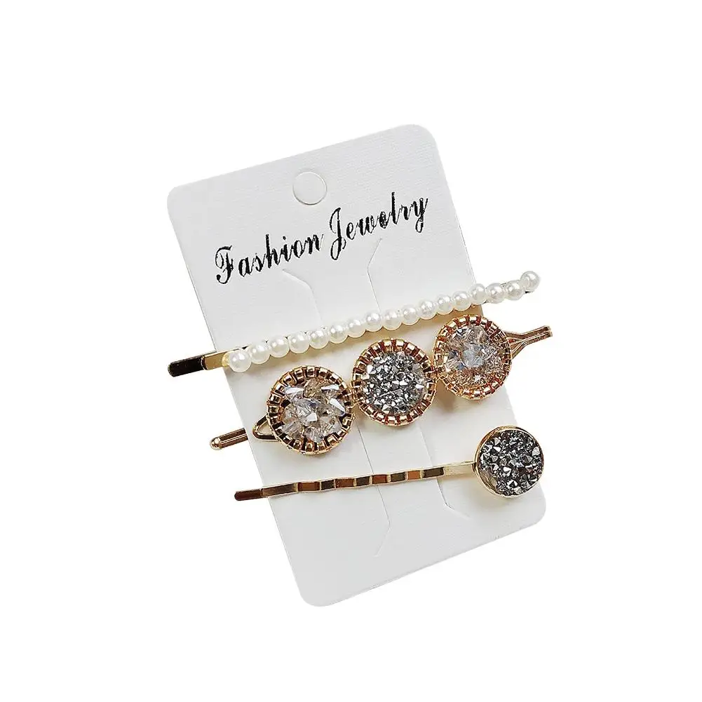 

3PCS Fashion Pearl Hairpin Simple Innovative Head Clip Girl Female Hair Tool New Suit Rhinestone Hair Clip