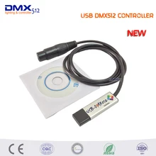 Promotion!!! LED DMX512 Computer PC Stage Lighting Controller Dimmer USB to DMX Interface Adapter With CD