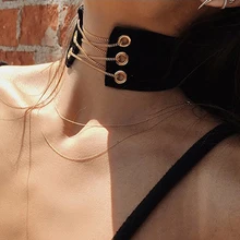 2019 neue Ankunft Gothic Samt Leder Halsband Halskette Sexy Wrap Tie Up Lace Up Colliers für Lady Opulente Halskette Schmuck geschenk