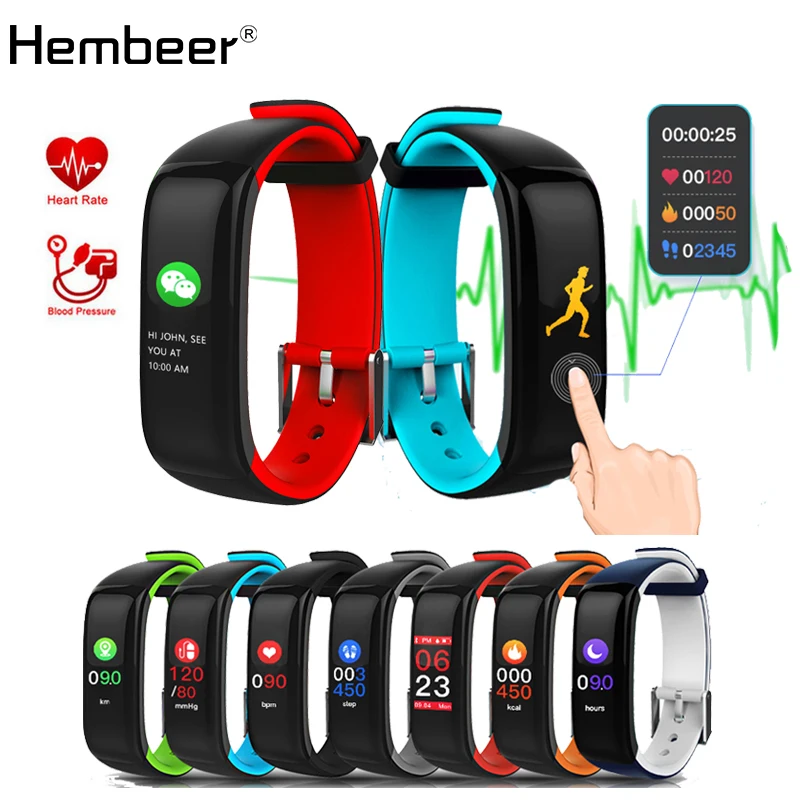 

Hembeer Smart Band 0.96 Inch Color Screen Blood Pressure Monitor H1 Smart Bracelet Heart Rate Monitor for xiaomi iPhone phone