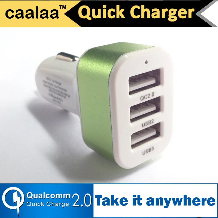 caalaa 3 USB Quick Charge 2.0 Car Charger for Samsung GalaxyS6 HTC Phone Charger QC 2.0 High Speed Fast charger for Xiaomi QC2.0