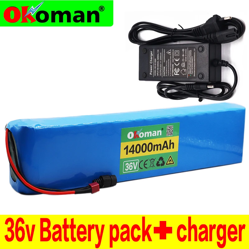 36V 10S4P 14Ah 600W High power&capacity 42V18650 lithium battery pack ebike electric car bicycle motor scooter 20A BMS+charger