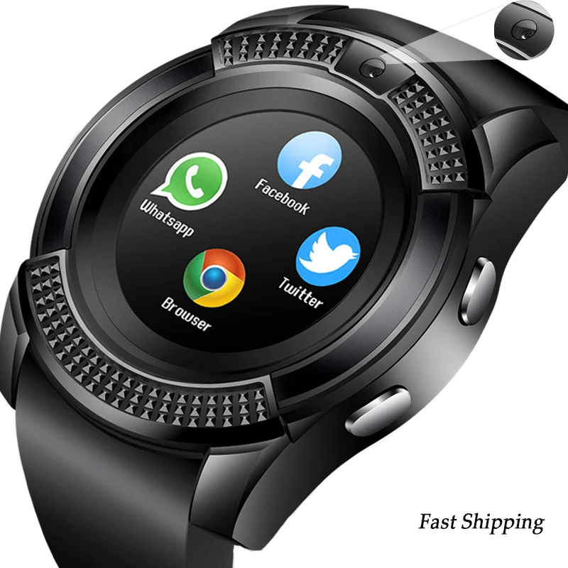 

Sport Smart Watch Men Women Bluetooth SmartWatch Touch Screen Wrist Watch with Camera/SIM Card Slot, Silicone Smart Wrist