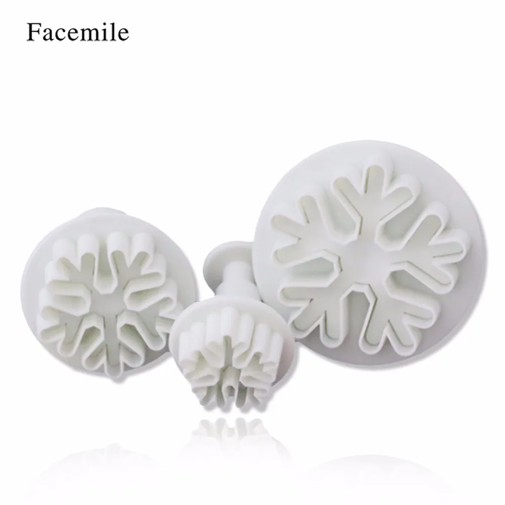 

Facemile Snowflake Cake Plunger Mold Cake Cutter Cookies Sugar Craft Fondant Cookies Mold Plunger Mold Tools 03093 Gift