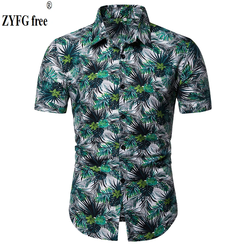 

Fashion men shirt floral print short-sleeved shirts elegant fashion casual simple flower shirt spring summer Tops male clothing