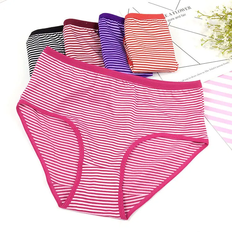 

Underwear manufacturers directly batch large-size coloured cotton underpants triangular underpants striped underwear