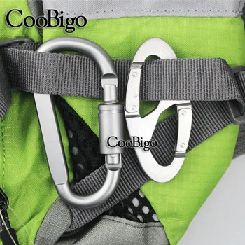 1set Carabiner D Ring Screw Locking Snap Hook Spring Clip Moll Tactical Backpack Carabiner Keychain Hiking Camping Kits #CS015