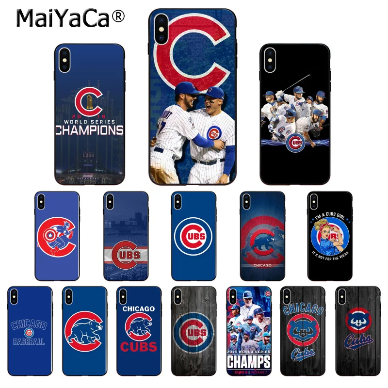 

MaiYaCa Chicago Cubs Baseball TPU Soft Phone Accessories Phone Case for iPhone 5 5Sx 6 7 7plus 8 8Plus X XS MAX XR