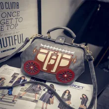 2016 mode arzttasche damen handtasche cartoon wagen handtasche vintage umhängetasche Luxus Marken taschen frauen tasche taschen