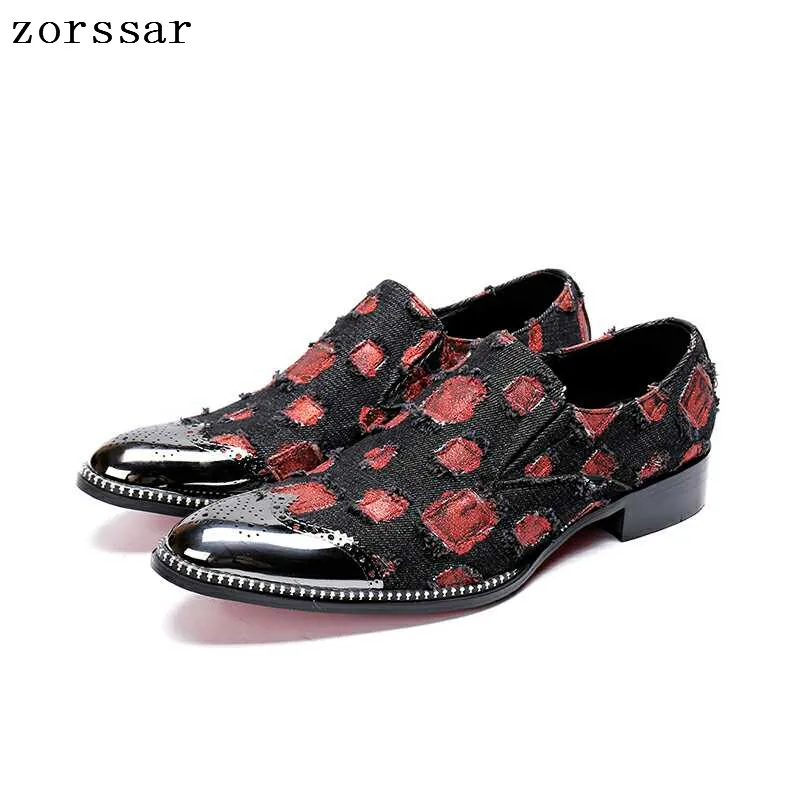 

Zorssar 2019 New Fashion Denim Man Oxford Shoes For Men Dress Shoes Casual Business shoes Mens Formal Wedding party shoes