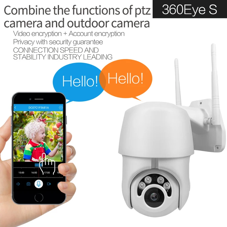 P2P Мобильный контроль 2MP HD wifi IP PTZ камеры 1080P двухстороннее аудио беспроводные