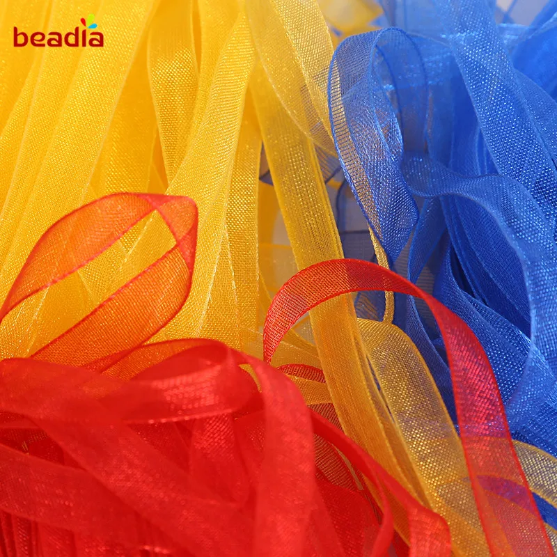 Organza Ribbon 20 yards/bag 6mm For Wedding Gift Wrapping Decoration Christmas Ribbons
