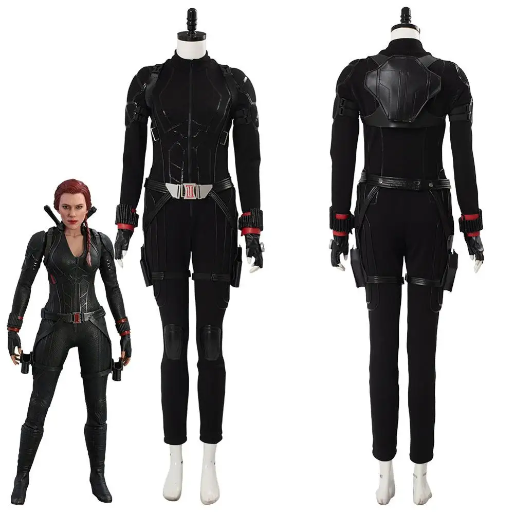 

Avengers 4 : Endgame Black Widow Natasha Romanoff Cosplay Costume Jumpsuit Outfit Shoes Boots Halloween Carnival Party Costumes