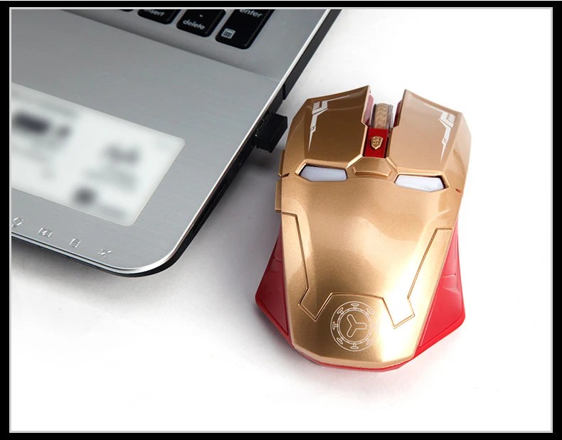 KuWFi Железный человек Беспроводная игровая мышь 2,4G с USB нано-приемником для ноутбука, компьютера, Macbook, ноутбука, 3 dpi регулировки уровней