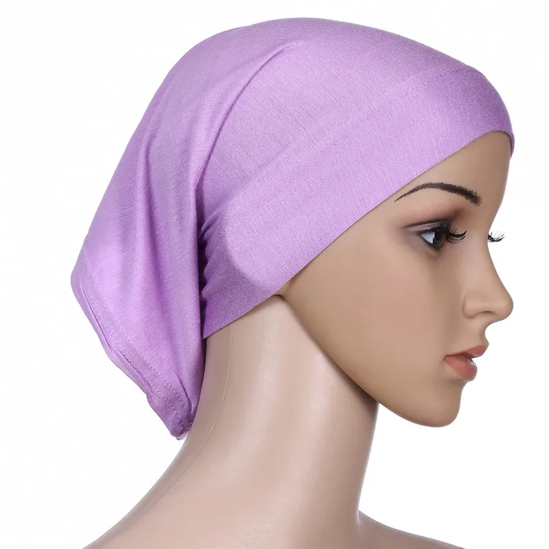 Женский простой внутренний хлопковый шарф, головной хиджаб, исламский головной убор, сплошное полное покрытие, Женский головной убор, мусульманский хиджаб, магазин - Цвет: 18
