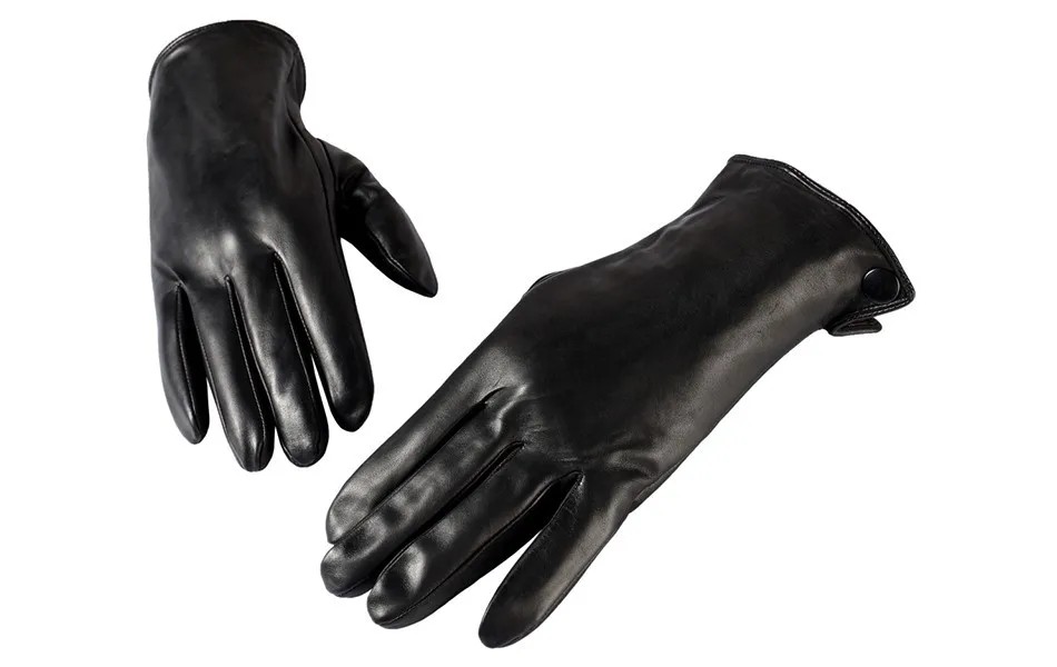 Теплые зимние мужские перчатки, натуральная Кожа, Черные кожаные перчатки, мужские кожаные перчатки, зимние перчатки мужчины