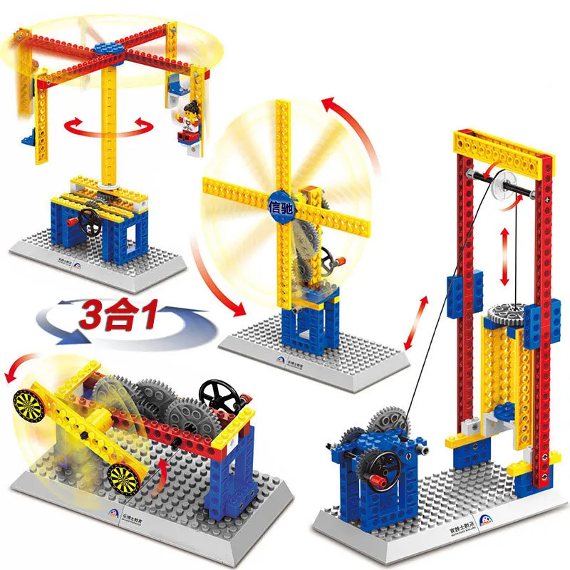 Научное обучение механические инженерные строительные блоки Обучающие Laq игрушка Лифт механизм карусель-круглый игрушка Девочка Рождественский подарок