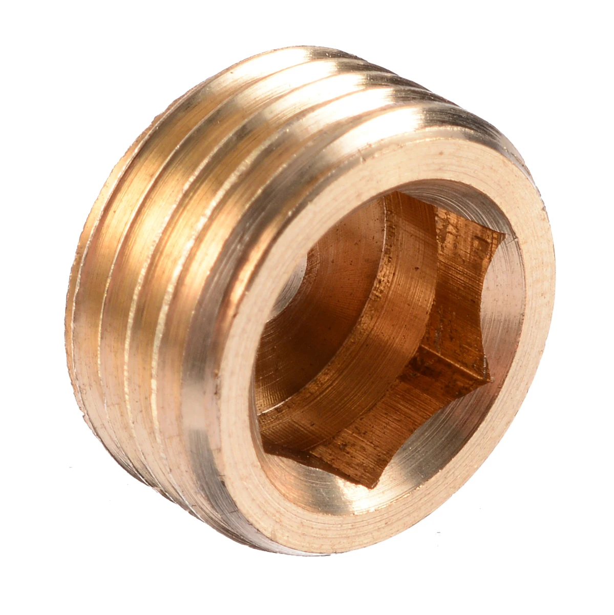 4Pcs 1/8" 1/4" 3/8" 1/2" NPT Brass Countersunk Internal Hex Thread Socket Pipe Plug Pipe Fittings Fastener