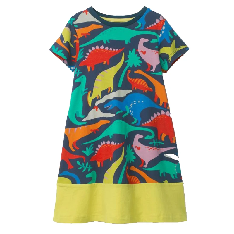 Girls Dinosaur font b Dresses b font Unicorn Baby Girls font b Summer b font Clothes
