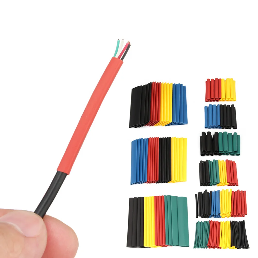 328pcs Cable Sleeve Heat Shrink Tubing 21 Polyolefin Shrinking