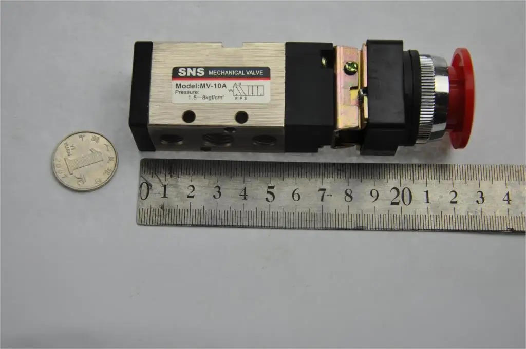 

SNS pneumatic air mechanical valve MV-10A 1/4''BSPT hand control spring push button valve 2/5 way