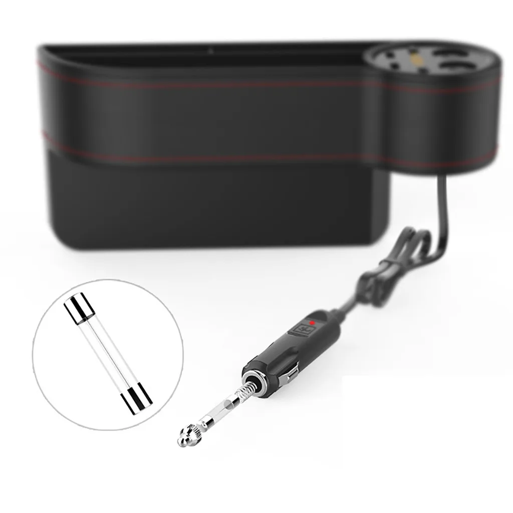 Многофункциональный двойной USB автомобильный телефон зарядное устройство адаптер в автомобиль для телефона планшета кожаный автомобильный сиденье щелевая коробка для хранения сиденье Органайзер