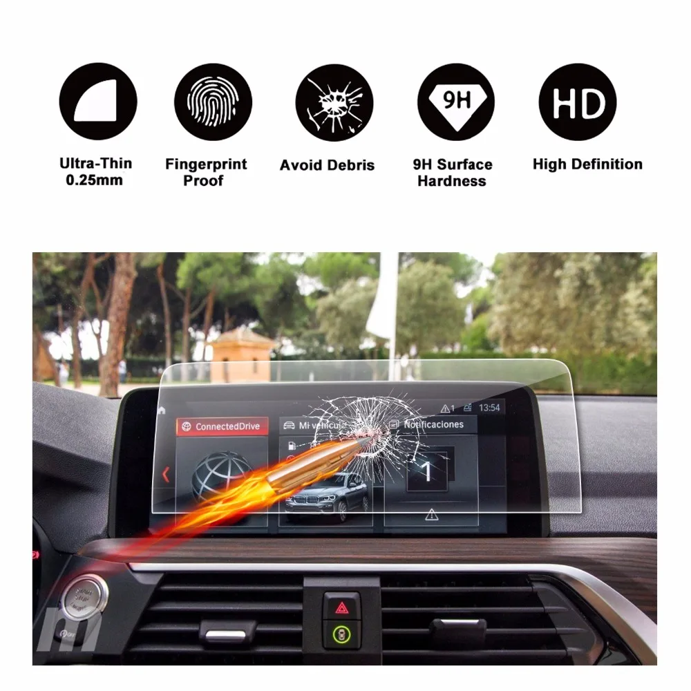 RUIYA Car Navigation Screen Protector Tempered Glass Film For 2019 BMW X3 X4