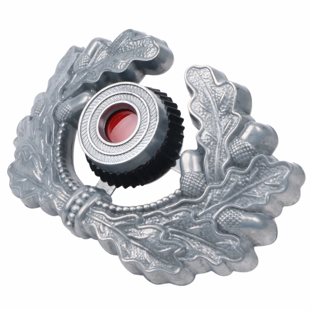 WW2 GERMAN VISOR CAP BADGE SILVER ARMY PANZER UNIFORM WREATH COCKADE