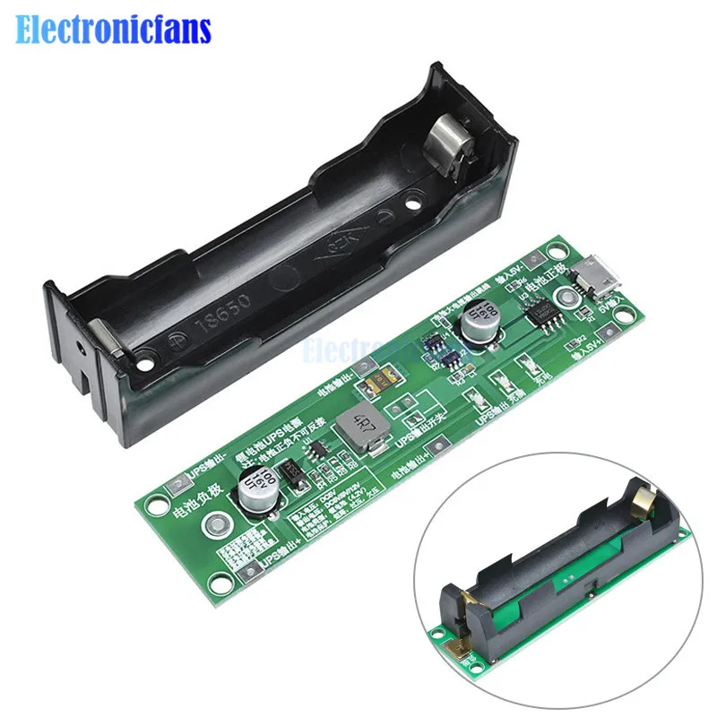 

5V 18650 Lithium Battery Charger Protection Board Boost Step Up Module Charge Discharge the Same Time UPS Circuit Li-ion DIY Kit
