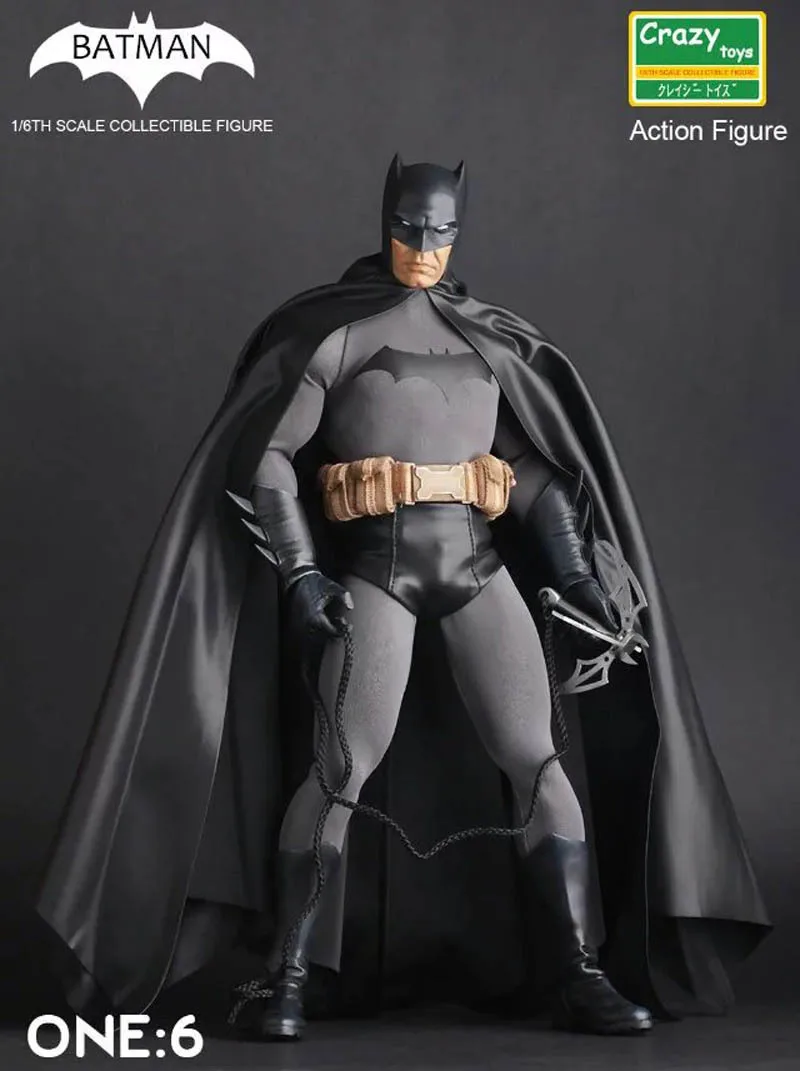 30cm Crazy Toys Batman Figure 16th Scale Collectible Joint Move Action Figures Real Clothes Free Shipping (2)