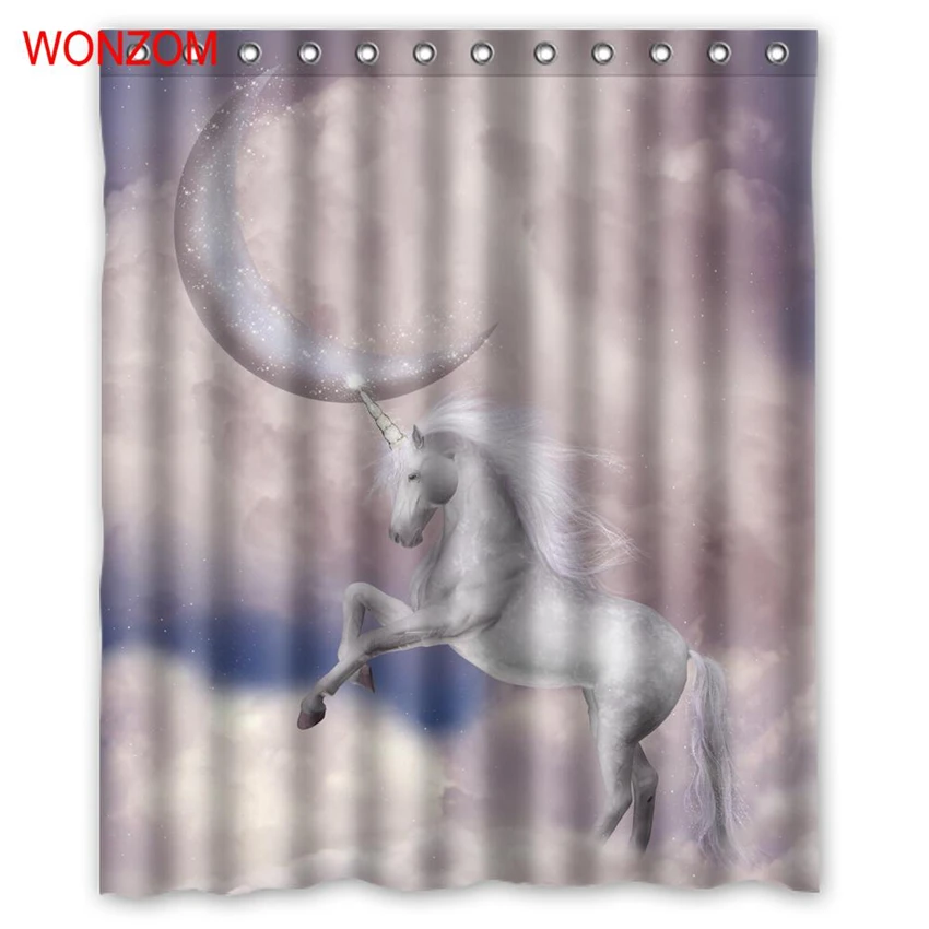 

WONZOM Unicor Polyester Curtains with 12 Hooks For Bathroom Decor Modern Animal Bath Waterproof Curtain New Bathroom Accessories