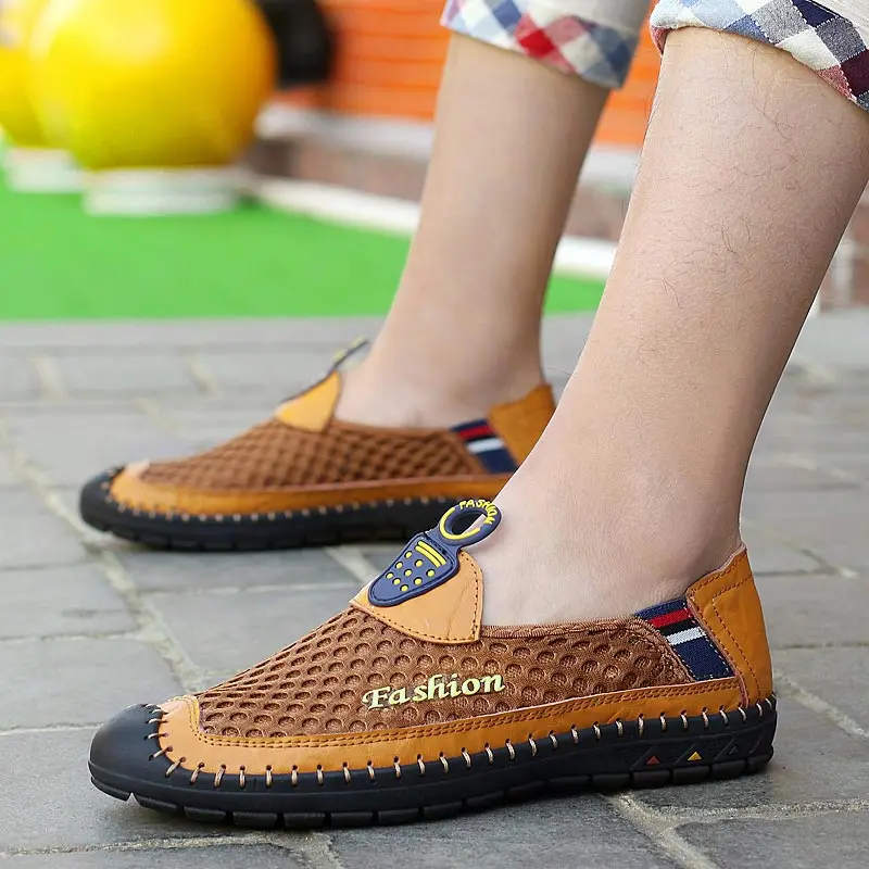 Summer Breathable Mesh Men Casual Shoes Fashion Light Men Shoes Trainers Moccasins Leather Shoes For Men Footwear Plus Size 46