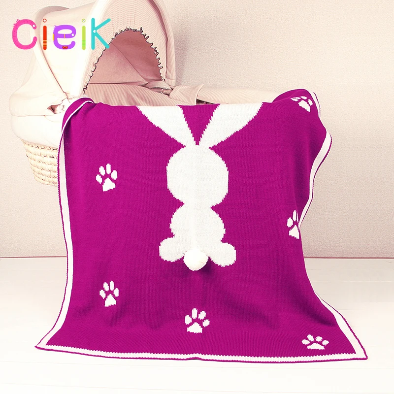 CieiK Baby Blanket Animal Bunny Muslin Floral Swaddle Newborn Girl Boy Soft Wrap Kids Photo Playing Knitted Warm Children Towel  (9)