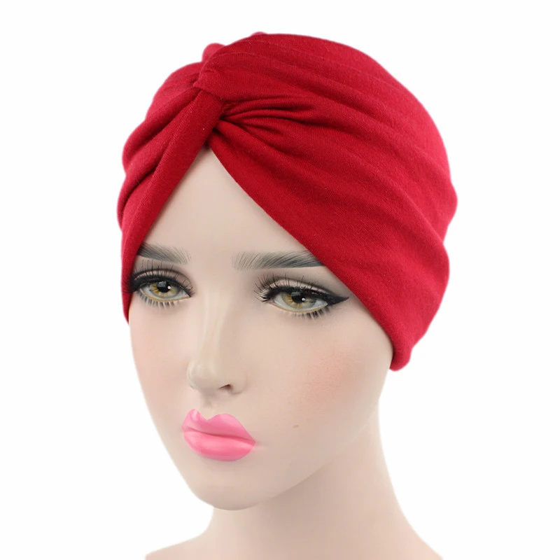 High quality Women Cancer Chemo Hat Beanie Scarf Turban Head Wrap Cap Soft comfortable Cotton Knitted hat lowest Price@casquette - Цвет: R