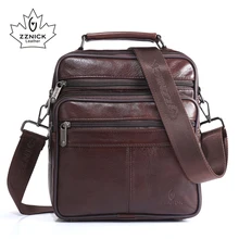 ZZNICK мужская сумка на плечо из натуральной яловой кожи, качественные мужские сумки-мессенджеры, повседневная сумка через плечо для мужчин, одноцветная сумка