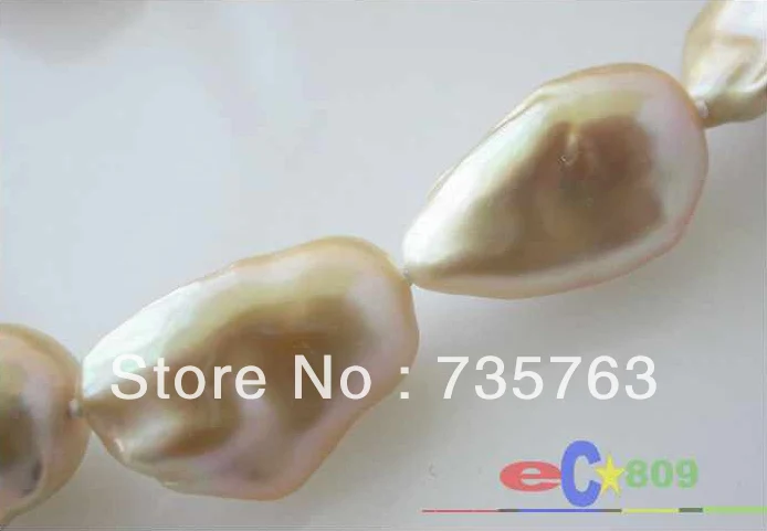 

xiuli 0083 HUGE 17" 26MM BAROQUE PINK KESHI REBORN PEARL NECKLACE