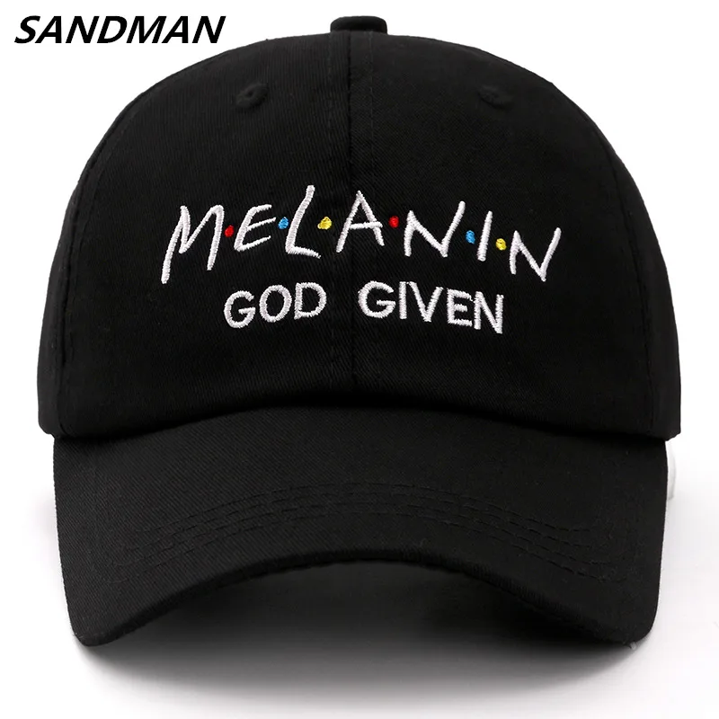 Бейсболка SANDMAN Мужская/женская с надписью меланин хлопок регулируемая стиль хип