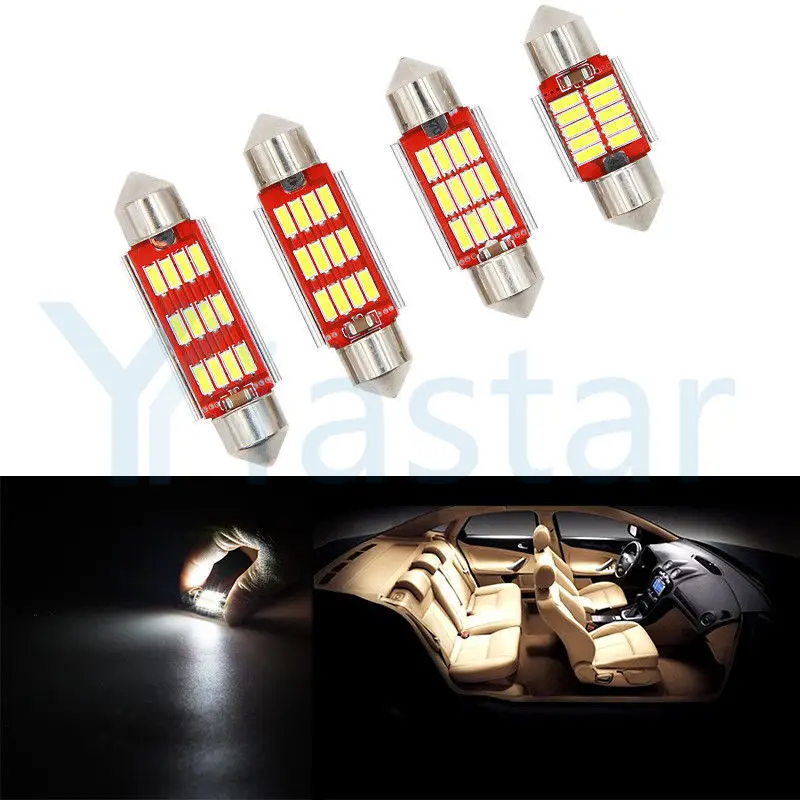 500X гирлянда 31 мм 36 мм 39 мм 41 мм C5W CANBUS Нет Ошибка Авто света 12 SMD 4014 светодиодный интерьер автомобильного салона лампа настольная лампа белого DC12V
