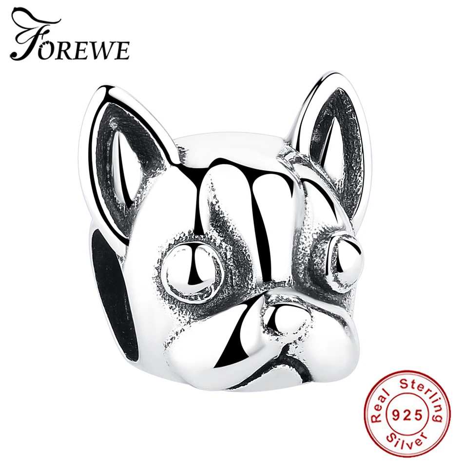 

Forewe Real 100% 925 Sterling Silver Lovely Doggy Animal Loyal Partners Beads fit Women Charm Bracelets Dog DIY Jewelry