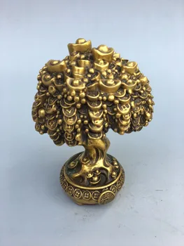 

Crafts statue Antique rare Chinese Seiko bronze Lucky tree statue meaning Lucky Fortune wealth halloween