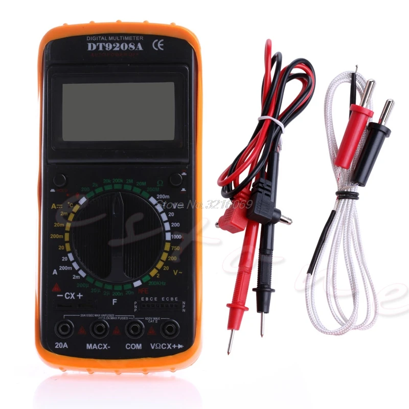 

2018 Useful Digital Multimeter LCD AC/DC Ammeter Resistance Capacitance Tester DT9208A