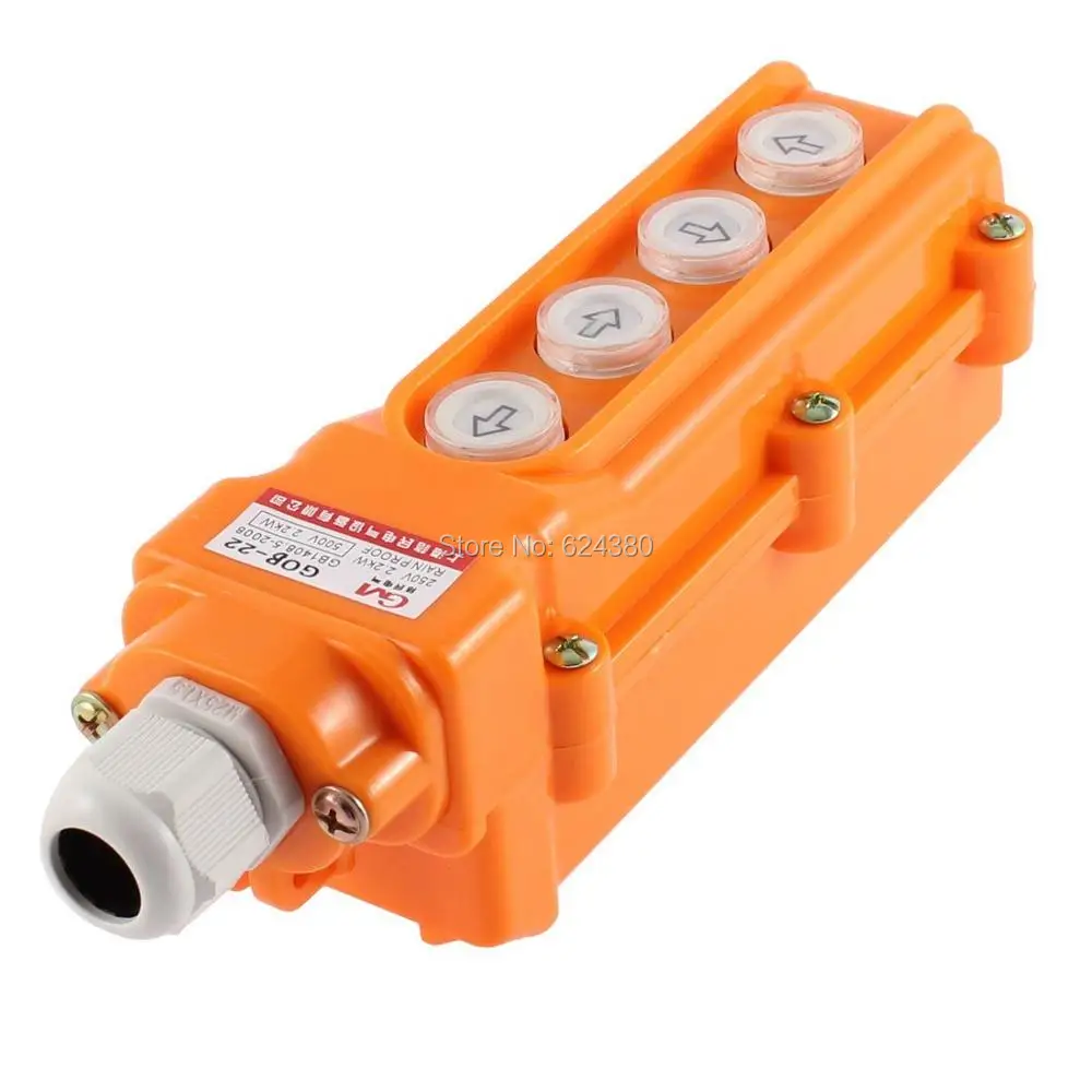 

COB-22 Rainproof Hoist Crane Pushbutton Switch 4 Way Control Station Orange