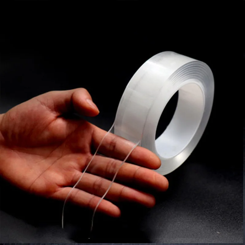 

1 Roll Transparent Grip Tape Double Sided Adhesive Tape Waterproof For Stationery High Strength No Traces Sticker 1m*30mm*2mm