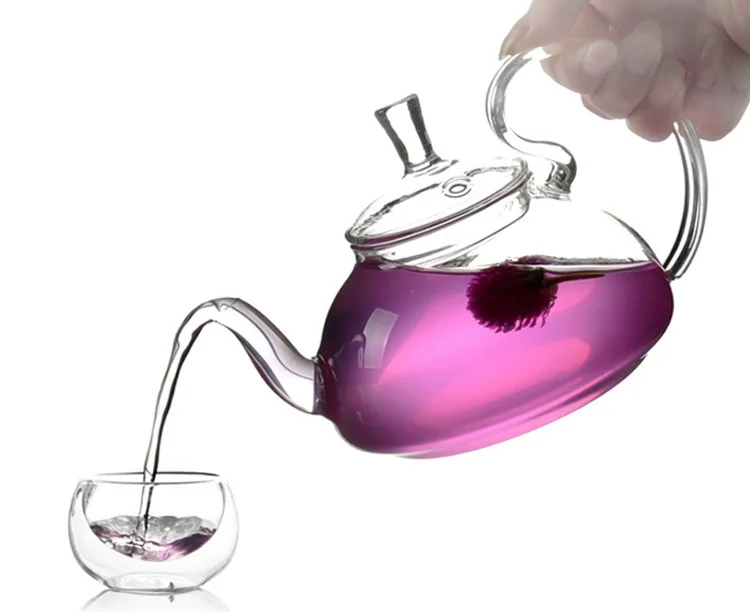 

1PC Elegant Flower Coffee Glass Tea Pot Glass Teapots Heat Resistant Glass Teapots Gongfu Tea Maker With Tea Filter JN 1011