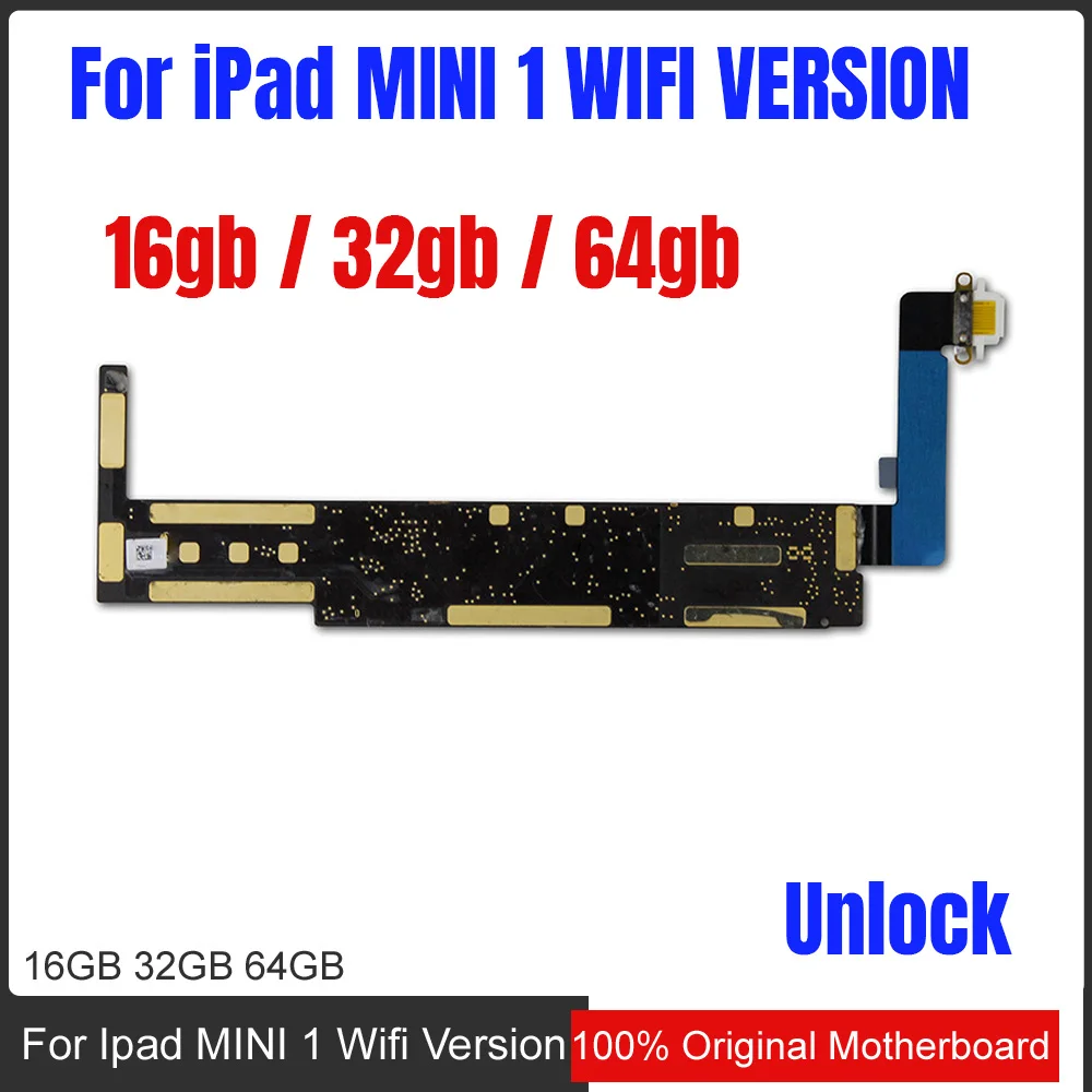 Чистке iCloud 16/32/64 Гб Wi-Fi версии для Ipad mini 1 Материнская плата, оригинальная разблокированная материнская плата со всеми ЧИПАМИ A1432 материнская плата