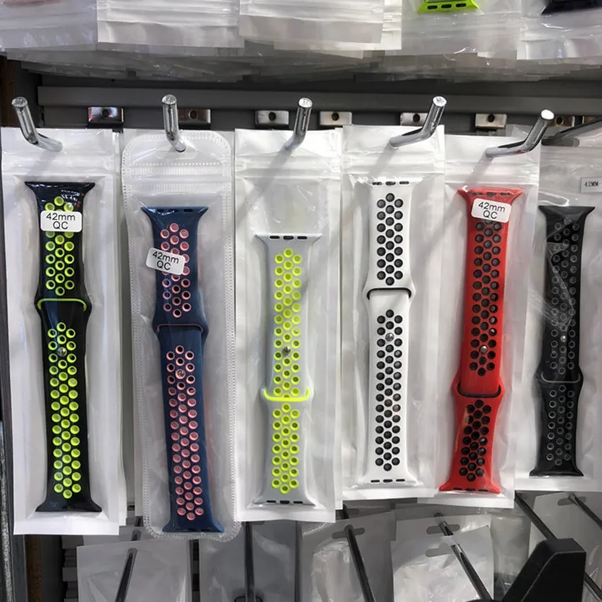 

20High Quality Soft Silicone Replacement Sports watch Band For Apple Watch Series1 2 3 4 38mm 42mm Wrist Bracelet Watch Strap