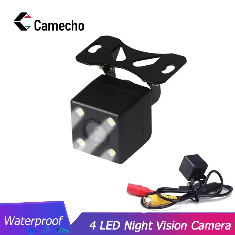 

Camecho Car Rear View Camera Universal Backup Parking Camera 4 LED Night Vision Waterproof 170 Wide Angle HD Color Image