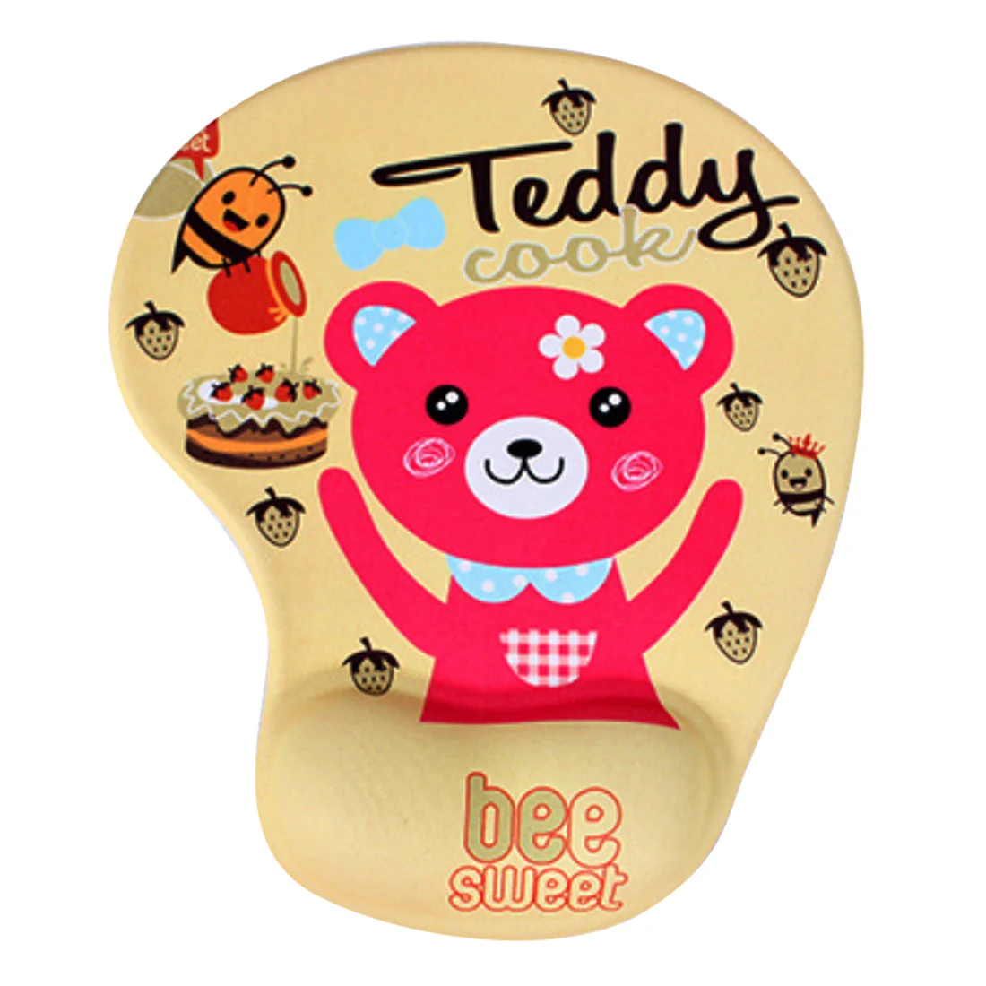 Милый практичный Противоскользящий пенопластовый браслет на запястье подставка для мыши Коврик для мыши - Цвет: teddy bear