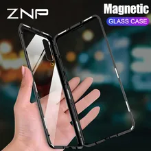 ZNP Магнитный чехол для телефона Xiaomi 9 SE 8 Lite 7 A2 6X F1, задняя крышка из закаленного стекла для Redmi 6 Pro Note 7 5 Pro, металлический флип-чехол