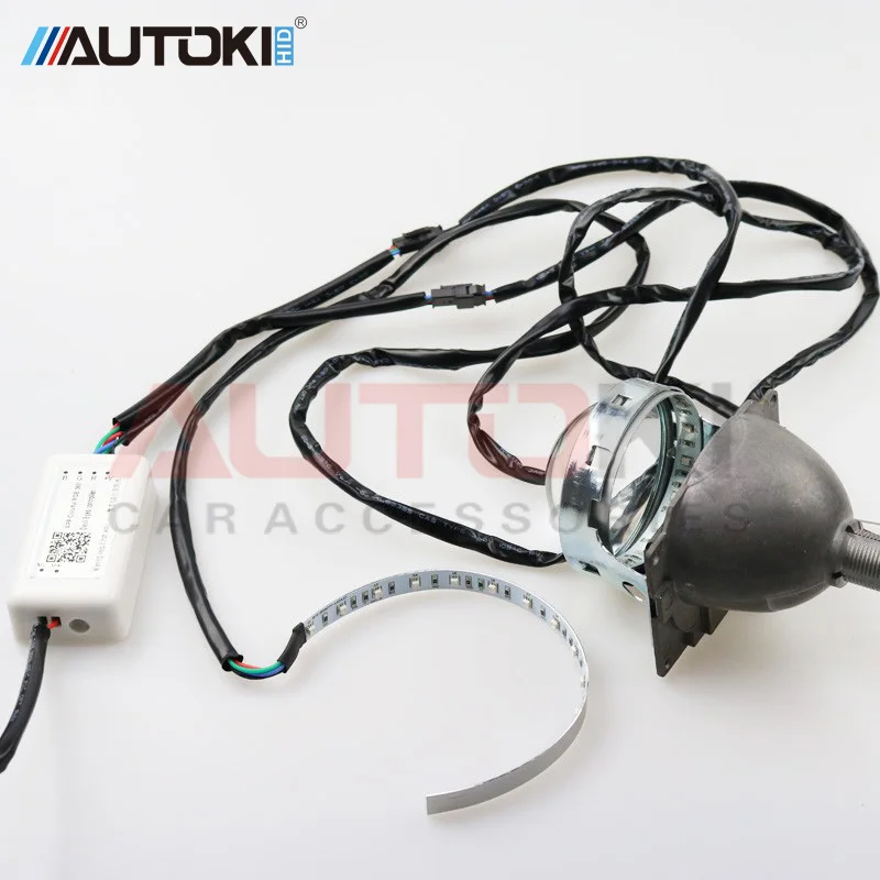 Качество Новый круговой 360 Led Devil Eye Demon изменение цвета по Celphone приложение HID
